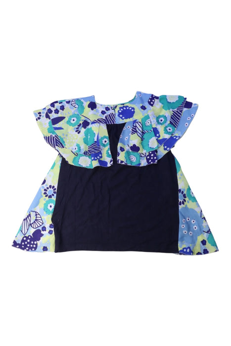 A Blue Short Sleeve Dresses from As Know As Ponpoko in size 4T for girl. (Back View)