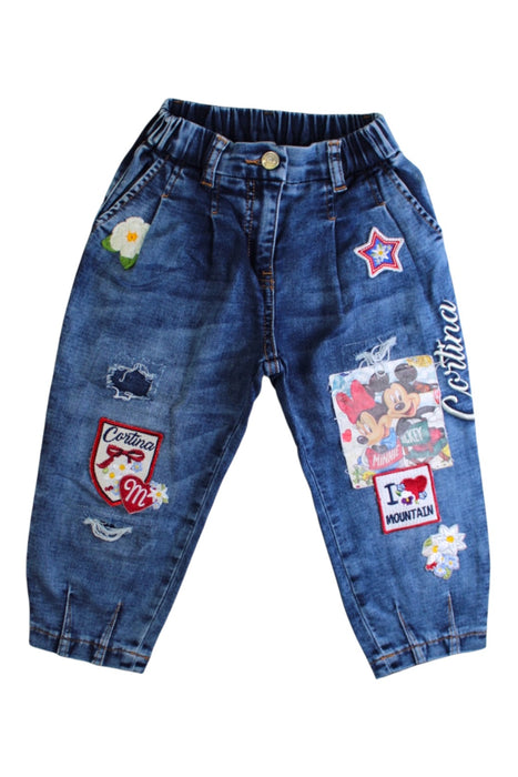 A Blue Jeans from Monnalisa in size 3T for girl. (Front View)