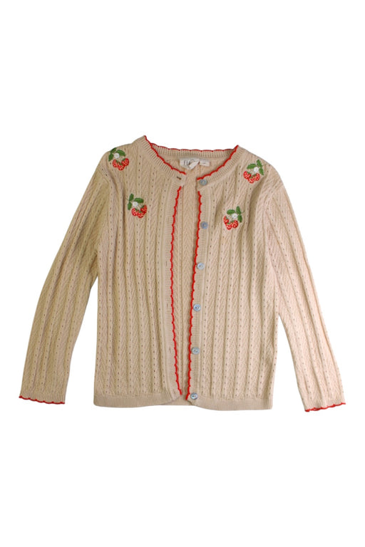 A Beige Cardigans from Flöss in size 4T for girl. (Front View)
