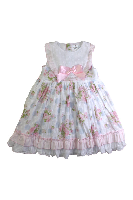 A Pink Sleeveless Dresses from Ceyber in size 5T for girl. (Front View)