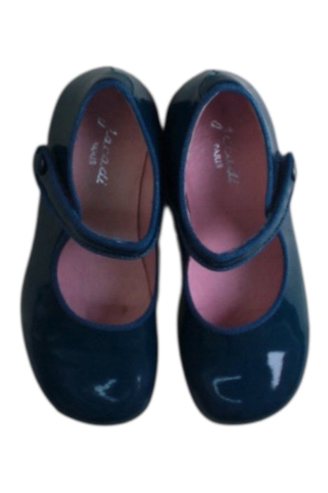 A Blue Dress Shoes from Jacadi in size 3T for girl. (Back View)