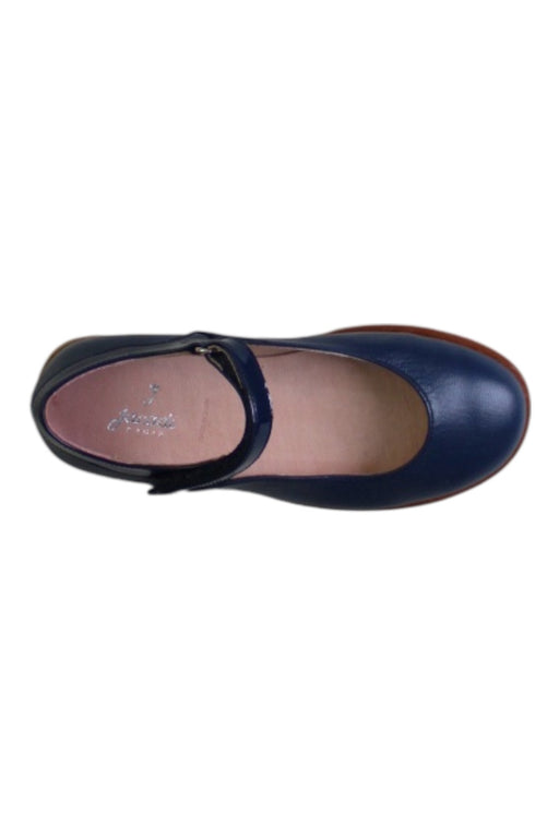 A Navy Flats from Jacadi in size 6T for girl. (Front View)
