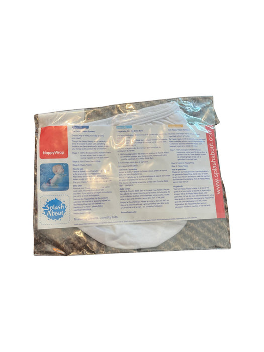 A White Swim Diapers from Splash About in size 18-24M for neutral. (Back View)