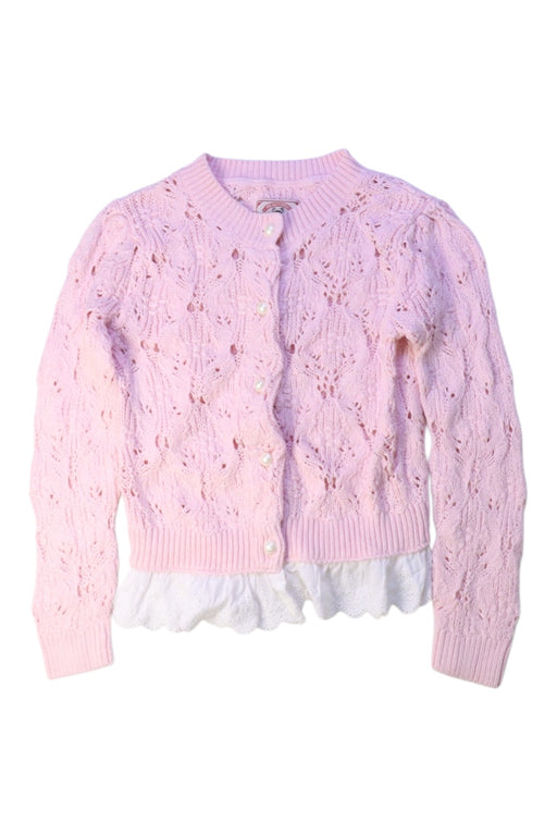 A Pink Cardigans from As Know As Ponpoko in size 2T for girl. (Front View)
