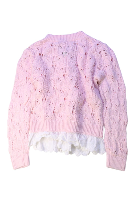 A Pink Cardigans from As Know As Ponpoko in size 2T for girl. (Back View)