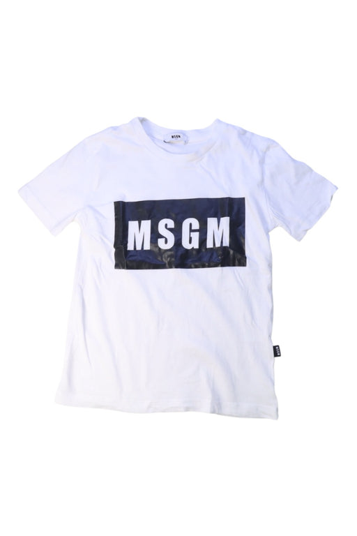A White Short Sleeve T Shirts from MSGM in size 8Y for boy. (Front View)
