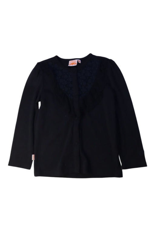 A Black Cardigans from As Know As Ponpoko in size 5T for girl. (Front View)