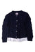 A Navy Cardigans from As Know As Ponpoko in size 5T for girl. (Front View)