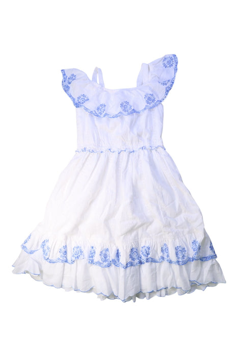 A White Sleeveless Dresses from Monsoon in size 8Y for girl. (Back View)