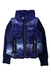 A Blue Puffer/Quilted Jackets from Desigual in size 7Y for girl. (Front View)