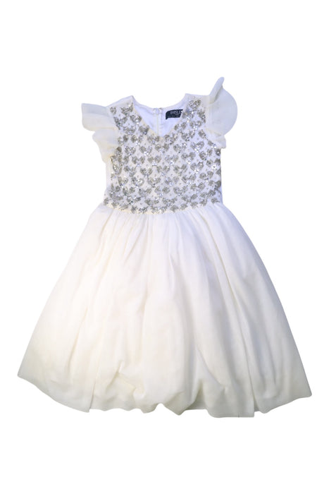 A White Short Sleeve Dresses from Paisley of London in size 7Y for girl. (Front View)