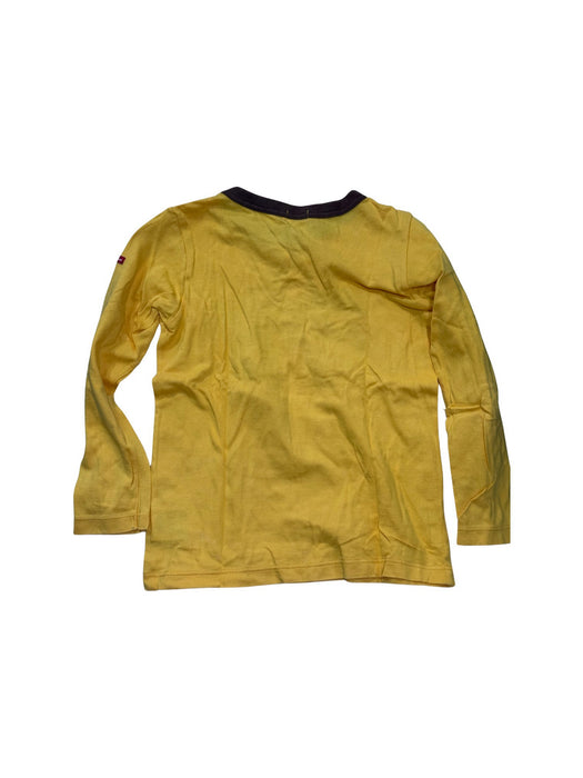 A Yellow Long Sleeve T Shirts from Miki House in size 5T for boy. (Back View)