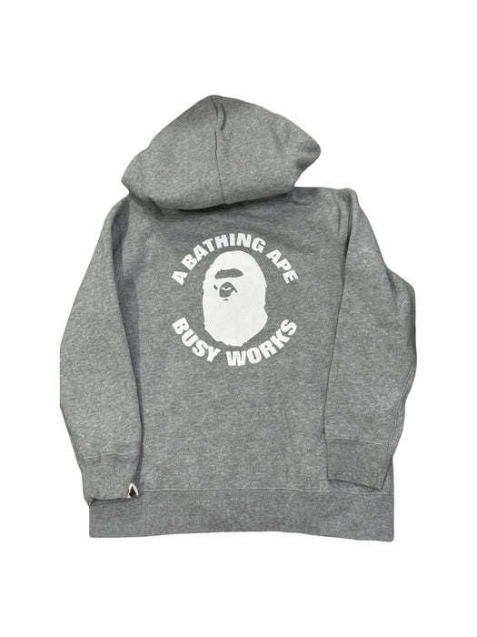 A Grey Zippered Sweatshirts from Bape by A Bathing Ape in size 7Y for neutral. (Back View)