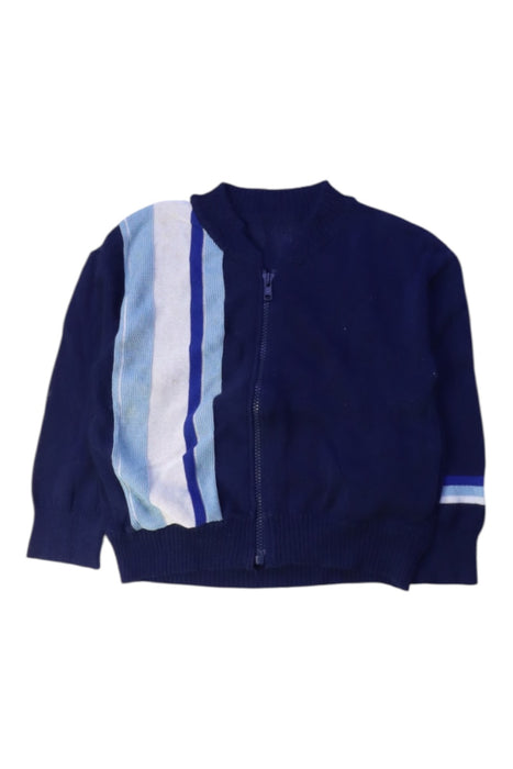 A Navy Zippered Sweatshirts from Comme Ca Ism in size 18-24M for boy. (Front View)