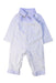 A White Long Sleeve Rompers from Chickeeduck in size 12-18M for boy. (Front View)