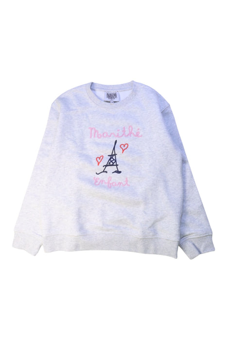 A Grey Crewneck Sweatshirts from Marithé & Francois Girbaud in size 7Y for girl. (Front View)