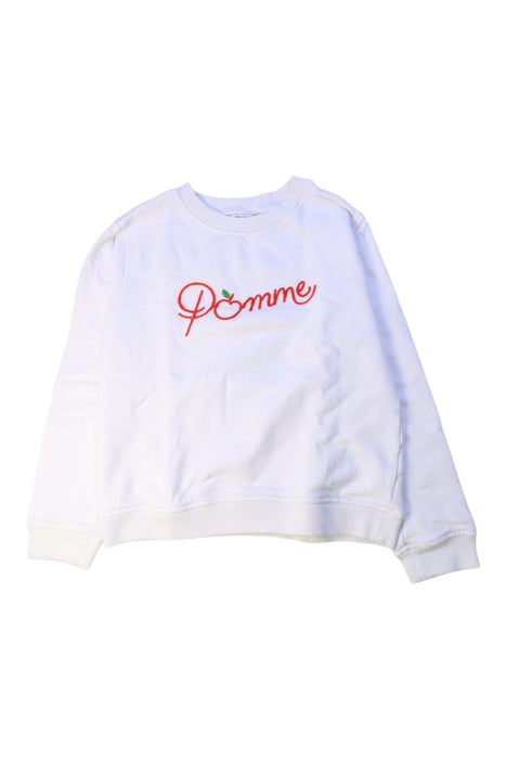A White Crewneck Sweatshirts from Emile et Ida in size 8Y for girl. (Front View)