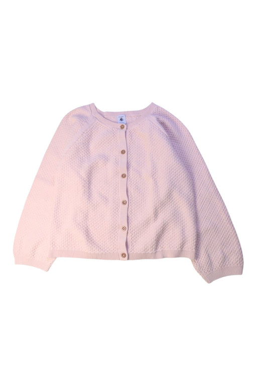 A Pink Cardigans from Petit Bateau in size 8Y for girl. (Front View)