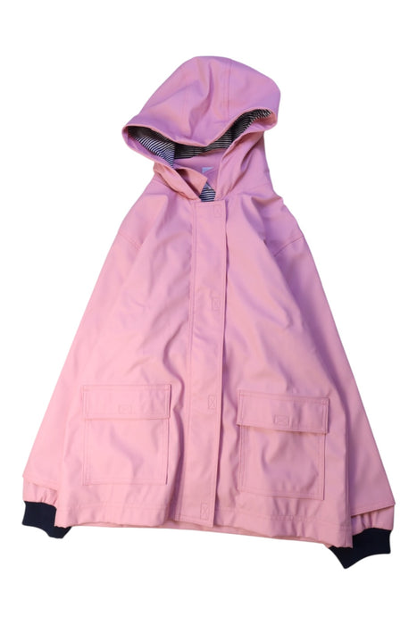 A Pink Rain Jackets from Petit Bateau in size 6T for girl. (Front View)