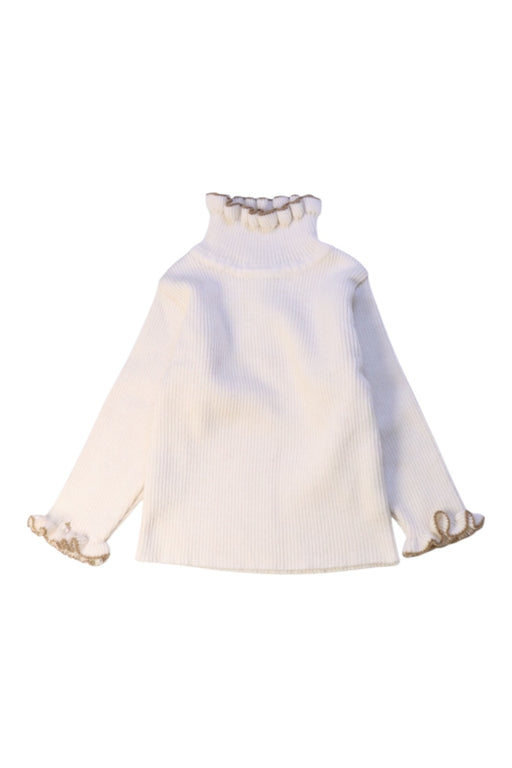 A White Long Sleeve Tops from DPAM in size 3-6M for girl. (Front View)