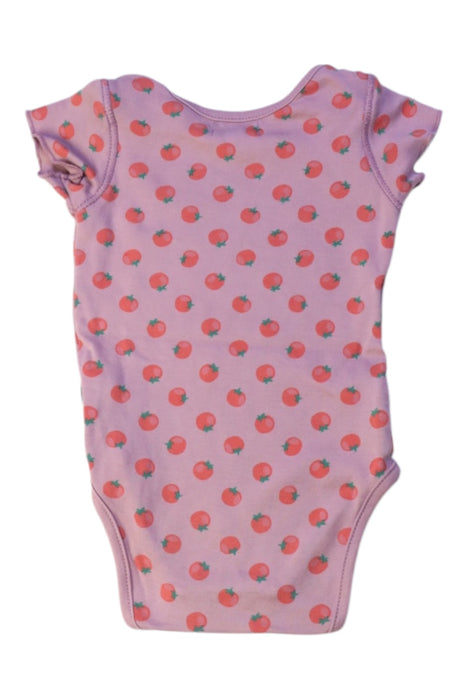 A Pink Short Sleeve Bodysuits from Oeuf in size 0-3M for girl. (Back View)