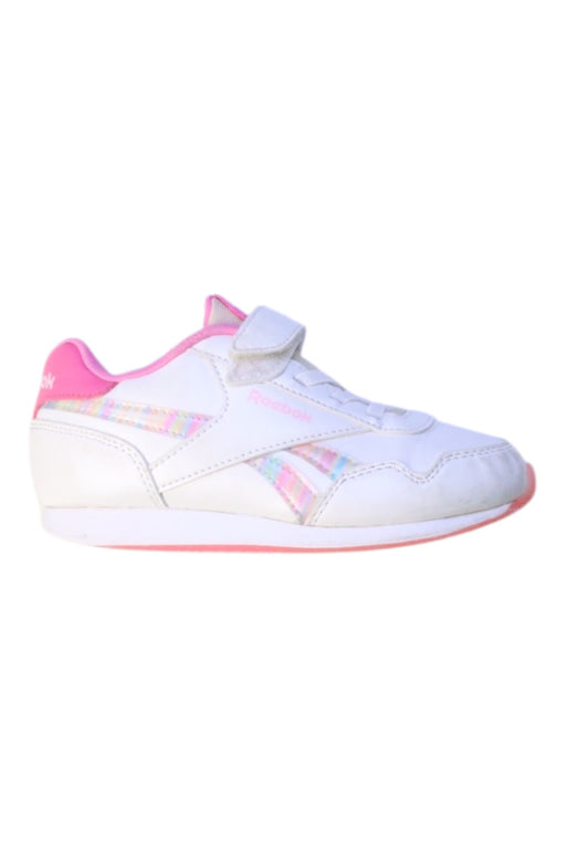 A White Sneakers from Reebok in size 5T for girl. (Front View)