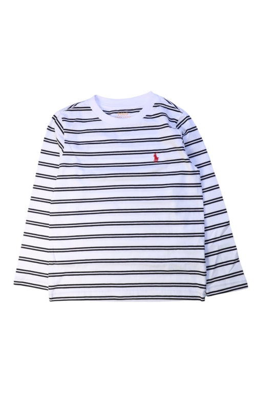 A White Long Sleeve T Shirts from Polo Ralph Lauren in size 4T for boy. (Front View)