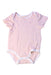 A Pink Short Sleeve Bodysuits from Mori in size 3-6M for girl. (Front View)