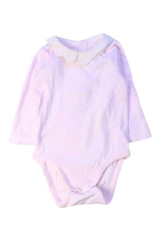 A Pink Long Sleeve Bodysuits from Jacadi in size 3-6M for girl. (Front View)