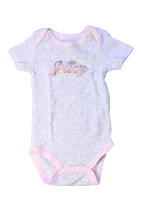 A Grey Short Sleeve Bodysuits from Juicy Couture in size 0-3M for girl. (Front View)