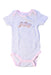 A Grey Short Sleeve Bodysuits from Juicy Couture in size 0-3M for girl. (Front View)
