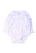 A White Long Sleeve Bodysuits from Mori in size 3-6M for girl. (Front View)
