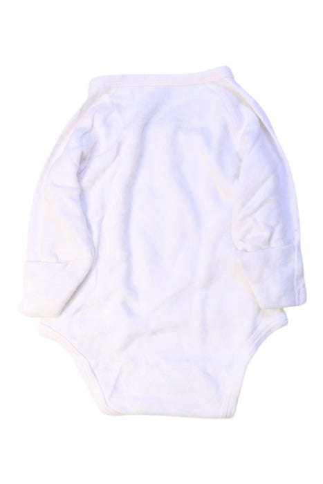 A White Long Sleeve Bodysuits from Mori in size 3-6M for girl. (Back View)