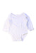 A White Long Sleeve Bodysuits from Mori in size 3-6M for neutral. (Front View)