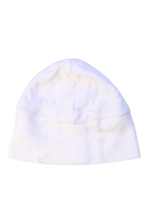 A White Beanies from Mori in size 0-3M for neutral. (Front View)
