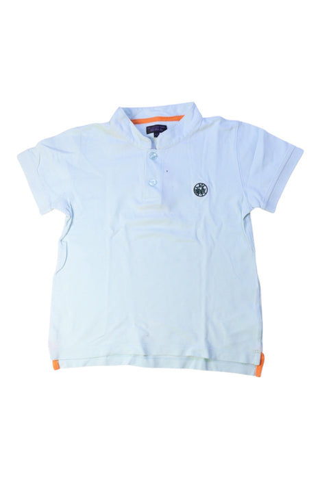 A White Short Sleeve Polos from Shanghai Tang in size 6T for boy. (Front View)