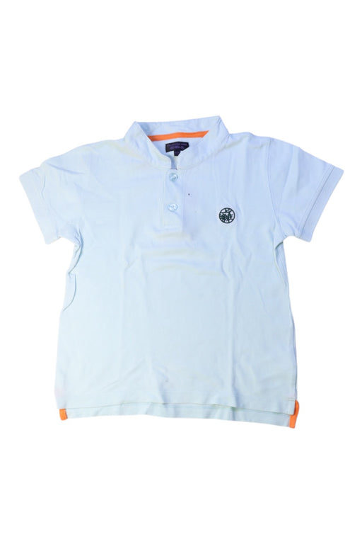 A White Short Sleeve Polos from Shanghai Tang in size 6T for boy. (Front View)