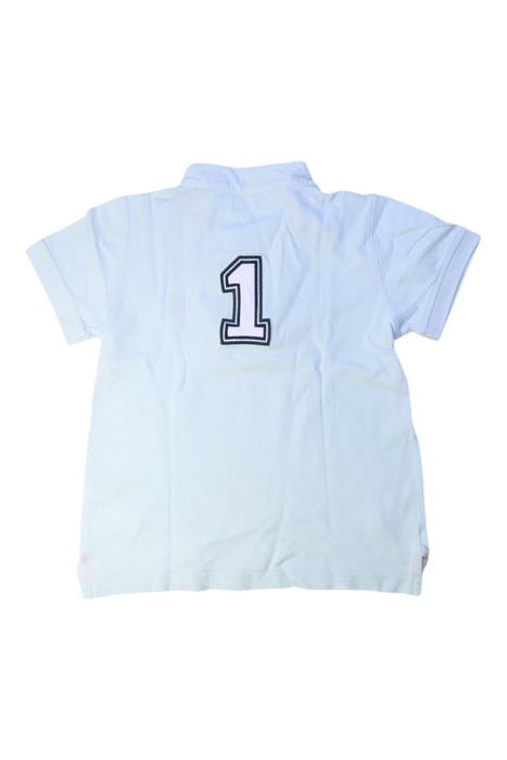 A White Short Sleeve Polos from Shanghai Tang in size 6T for boy. (Back View)