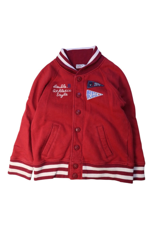 A Red Lightweight Jackets from Miki House in size 5T for boy. (Front View)