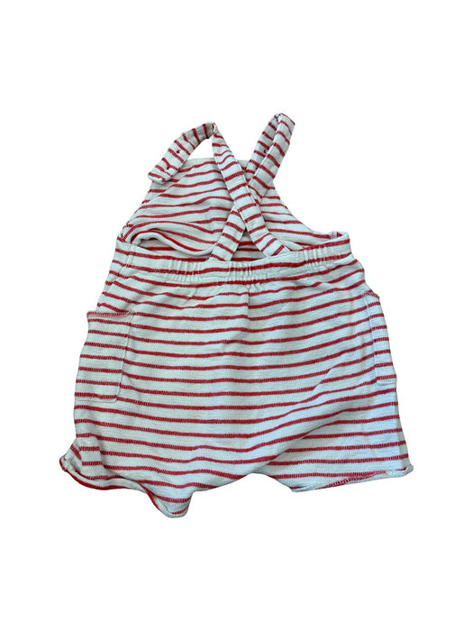 A Red Sleeveless Rompers from Bout'Chou in size 0-3M for neutral. (Back View)
