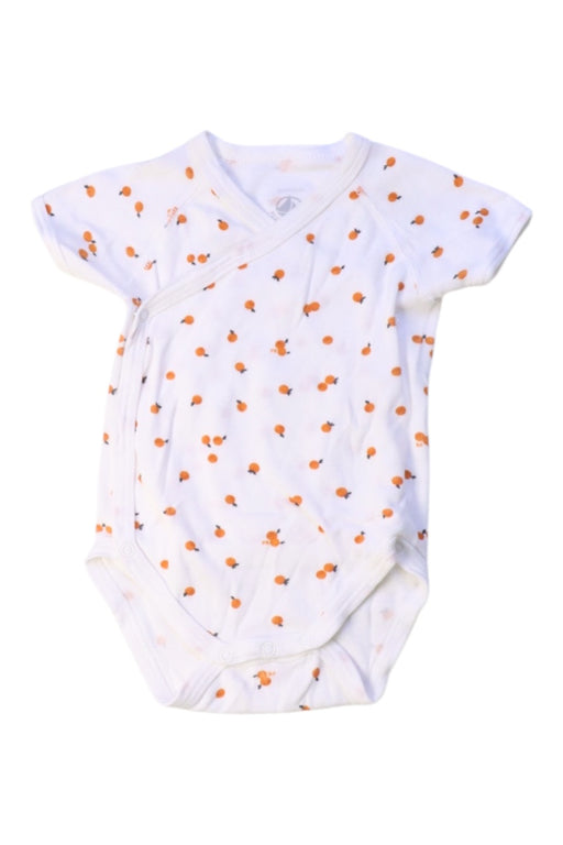 A White Short Sleeve Bodysuits from Petit Bateau in size 0-3M for girl. (Front View)