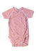 A Pink Short Sleeve Bodysuits from Petit Bateau in size 0-3M for neutral. (Front View)