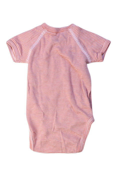 A Pink Short Sleeve Bodysuits from Petit Bateau in size 0-3M for neutral. (Back View)