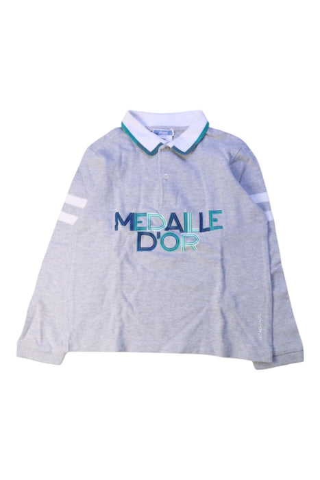 A Grey Long Sleeve Polos from Jacadi in size 6T for boy. (Front View)