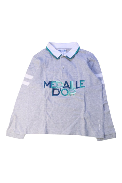 A Grey Long Sleeve Polos from Jacadi in size 6T for boy. (Front View)