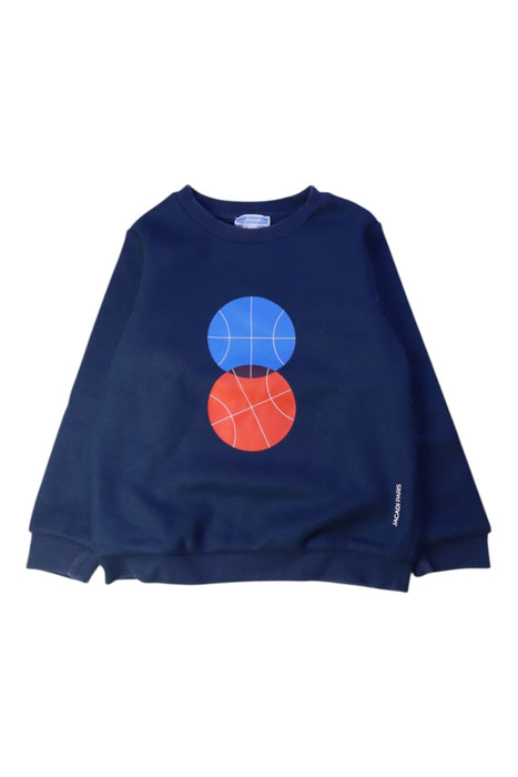 A Navy Crewneck Sweatshirts from Jacadi in size 6T for boy. (Front View)