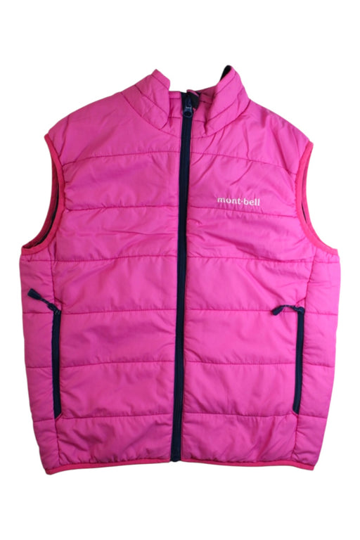 A Pink Outerwear Vests from Mont-bell in size 7Y for girl. (Front View)