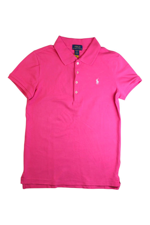 A Pink Short Sleeve Polos from Polo Ralph Lauren in size 12Y for girl. (Front View)