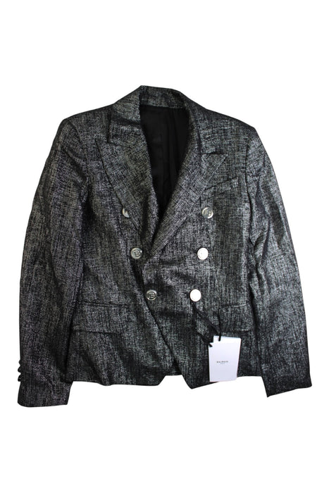 A Black Blazers from Balmain in size 14Y for girl. (Front View)