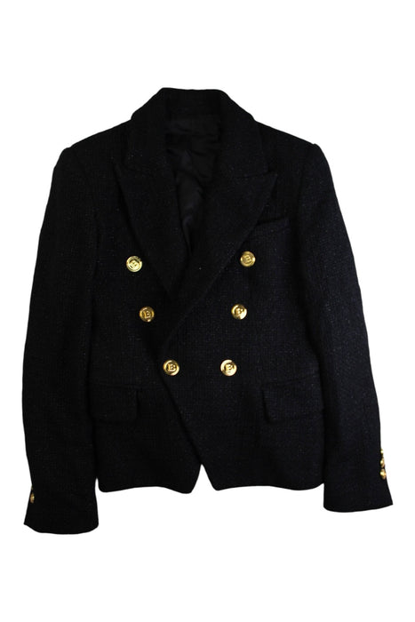 A Black Blazers from Balmain in size 13Y for girl. (Front View)